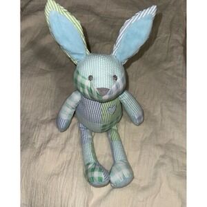 Pottery Barn Kids PBK long ear patchwork blue bunny